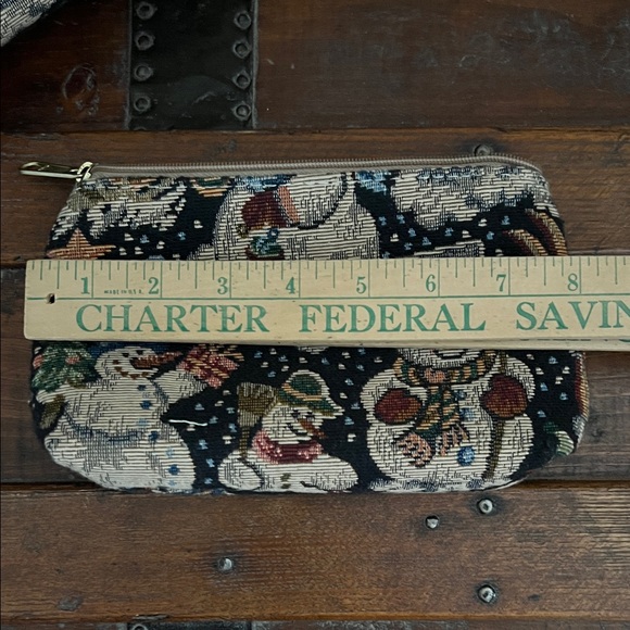 Festive Snowman Patterned Purse and Pouch Set - Picture 7 of 9